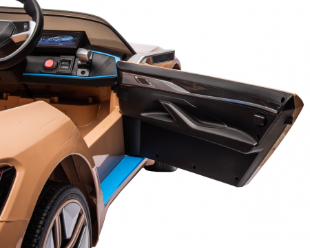 Masinuta electrica Premier BMW i4, 12V, roti cauciuc EVA, scaun piele ecologica, auriu [23]