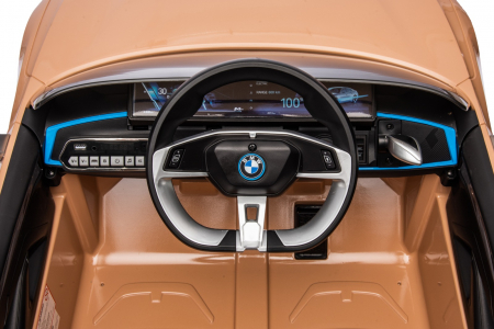 Masinuta electrica Premier BMW i4, 12V, roti cauciuc EVA, scaun piele ecologica, auriu [25]