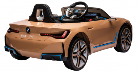 Masinuta electrica Premier BMW i4, 12V, roti cauciuc EVA, scaun piele ecologica, auriu [7]