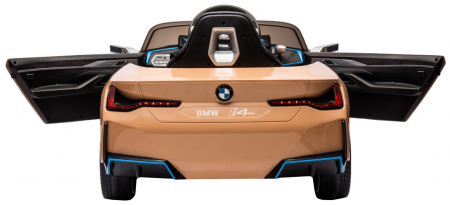 Masinuta electrica Premier BMW i4, 12V, roti cauciuc EVA, scaun piele ecologica, auriu [11]