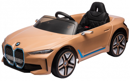 Masinuta electrica Premier BMW i4, 12V, roti cauciuc EVA, scaun piele ecologica, auriu [14]