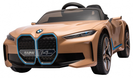 Masinuta electrica Premier BMW i4, 12V, roti cauciuc EVA, scaun piele ecologica, auriu [13]