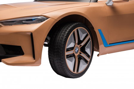Masinuta electrica Premier BMW i4, 12V, roti cauciuc EVA, scaun piele ecologica, auriu [20]
