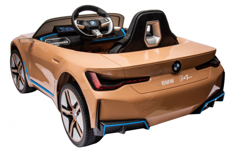 Masinuta electrica Premier BMW i4, 12V, roti cauciuc EVA, scaun piele ecologica, auriu [22]