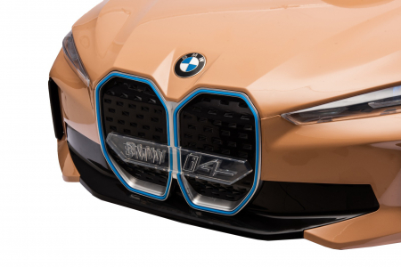 Masinuta electrica Premier BMW i4, 12V, roti cauciuc EVA, scaun piele ecologica, auriu [15]