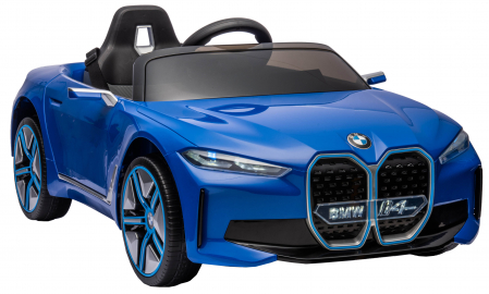 Masinuta electrica Premier BMW i4, 12V, roti cauciuc EVA, scaun piele ecologica, albastru [8]