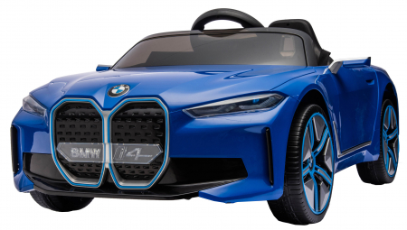 Masinuta electrica Premier BMW i4, 12V, roti cauciuc EVA, scaun piele ecologica, albastru [20]