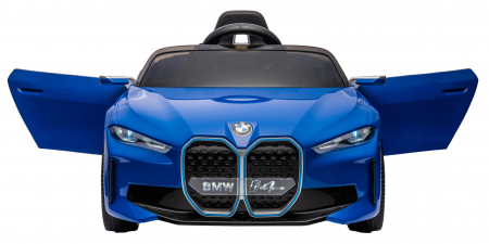 Masinuta electrica Premier BMW i4, 12V, roti cauciuc EVA, scaun piele ecologica, albastru [9]