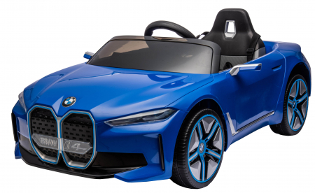 Masinuta electrica Premier BMW i4, 12V, roti cauciuc EVA, scaun piele ecologica, albastru [22]