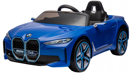 Masinuta electrica Premier BMW i4, 12V, roti cauciuc EVA, scaun piele ecologica, albastru [3]