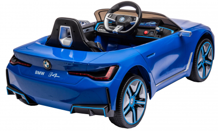 Masinuta electrica Premier BMW i4, 12V, roti cauciuc EVA, scaun piele ecologica, albastru [28]