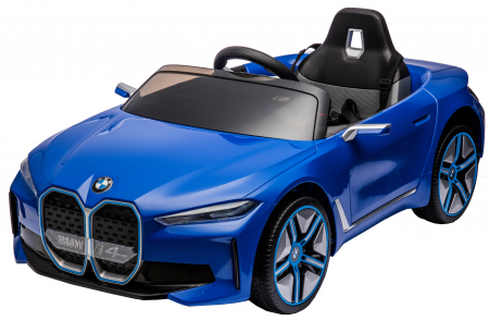 Masinuta electrica Premier BMW i4, 12V, roti cauciuc EVA, scaun piele ecologica, albastru [18]