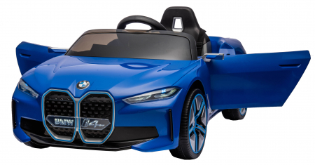 Masinuta electrica Premier BMW i4, 12V, roti cauciuc EVA, scaun piele ecologica, albastru [10]