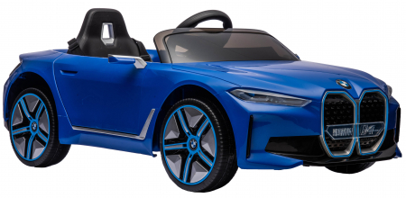Masinuta electrica Premier BMW i4, 12V, roti cauciuc EVA, scaun piele ecologica, albastru [14]