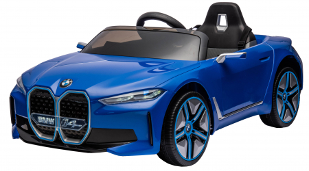 Masinuta electrica Premier BMW i4, 12V, roti cauciuc EVA, scaun piele ecologica, albastru [4]