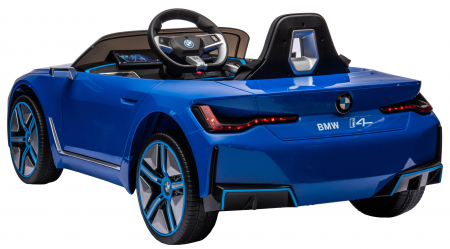 Masinuta electrica Premier BMW i4, 12V, roti cauciuc EVA, scaun piele ecologica, albastru [6]