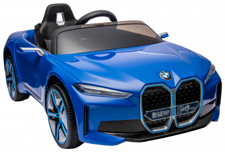 Masinuta electrica Premier BMW i4, 12V, roti cauciuc EVA, scaun piele ecologica, albastru [16]
