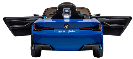 Masinuta electrica Premier BMW i4, 12V, roti cauciuc EVA, scaun piele ecologica, albastru [12]