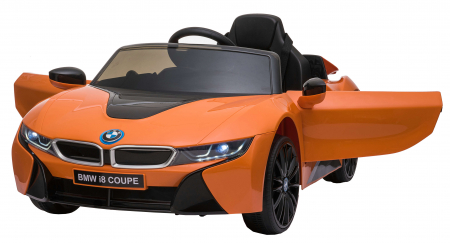 Masinuta electrica Premier BMW i8, 12V, roti cauciuc EVA, scaun piele ecologica, portocaliu [9]