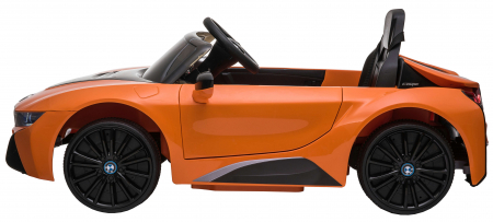 Masinuta electrica Premier BMW i8, 12V, roti cauciuc EVA, scaun piele ecologica, portocaliu [3]