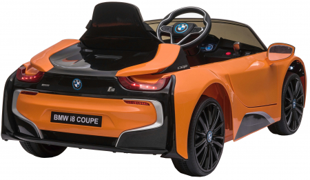 Masinuta electrica Premier BMW i8, 12V, roti cauciuc EVA, scaun piele ecologica, portocaliu [6]
