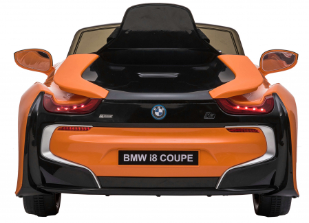 Masinuta electrica Premier BMW i8, 12V, roti cauciuc EVA, scaun piele ecologica, portocaliu [5]