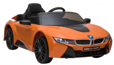 Masinuta electrica Premier BMW i8, 12V, roti cauciuc EVA, scaun piele ecologica, portocaliu [7]