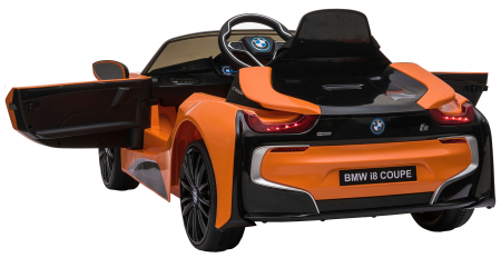 Masinuta electrica Premier BMW i8, 12V, roti cauciuc EVA, scaun piele ecologica, portocaliu [10]