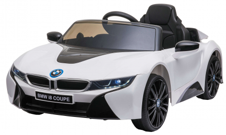 Masinute electrice - Masinuta electrica Premier BMW i8, 12V, roti cauciuc EVA, scaun piele ecologica, alb