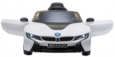 Masinuta electrica Premier BMW i8, 12V, roti cauciuc EVA, scaun piele ecologica, alb [7]