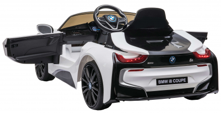 Masinuta electrica Premier BMW i8, 12V, roti cauciuc EVA, scaun piele ecologica, alb [9]