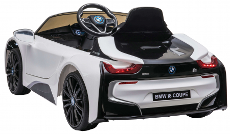 Masinuta electrica Premier BMW i8, 12V, roti cauciuc EVA, scaun piele ecologica, alb [4]