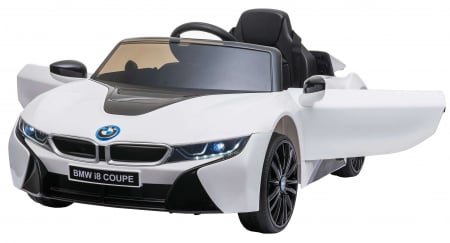Masinuta electrica Premier BMW i8, 12V, roti cauciuc EVA, scaun piele ecologica, alb [8]