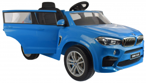Masinuta electrica SUV Premier BMW X5M, 12V, roti cauciuc EVA, scaun piele ecologica, albastru [12]