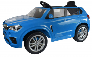 Masinuta electrica SUV Premier BMW X5M, 12V, roti cauciuc EVA, scaun piele ecologica, albastru [7]