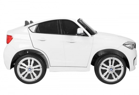 Masinuta electrica Premier BMW X6M, 2 locuri, 12V, roti cauciuc EVA, scaun piele ecologica, alb [2]