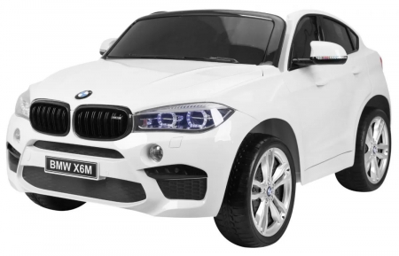 Masinute electrice - Masinuta electrica Premier BMW X6M, 2 locuri, 12V, roti cauciuc EVA, scaun piele ecologica, alb