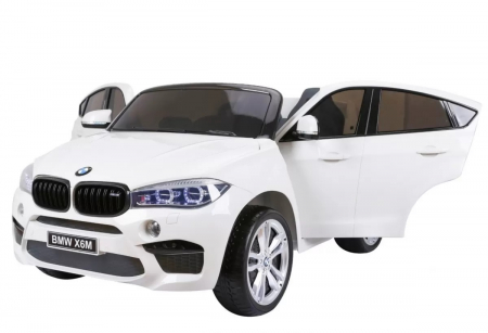 Masinuta electrica Premier BMW X6M, 2 locuri, 12V, roti cauciuc EVA, scaun piele ecologica, alb [1]