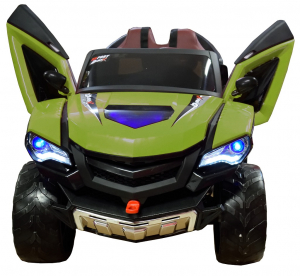Masinuta electrica 4x4 Premier D-Max, 12V, roti cauciuc EVA, scaun piele ecologica, verde [2]