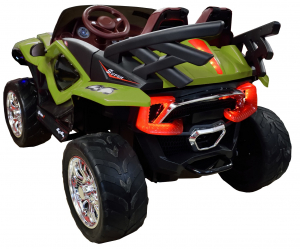 Masinuta electrica 4x4 Premier D-Max, 12V, roti cauciuc EVA, scaun piele ecologica, verde [4]