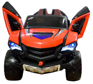 Masinuta electrica 4x4 Premier D-Max, 12V, roti cauciuc EVA, scaun piele ecologica, rosie [4]