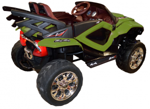 Masinuta electrica 4x4 Premier D-Max, 12V, roti cauciuc EVA, scaun piele ecologica, verde [6]