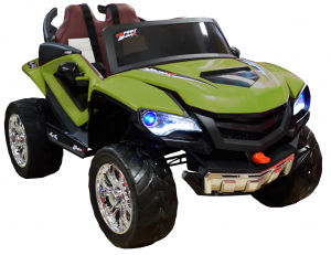 Masinuta electrica 4x4 Premier D-Max, 12V, roti cauciuc EVA, scaun piele ecologica, verde [7]