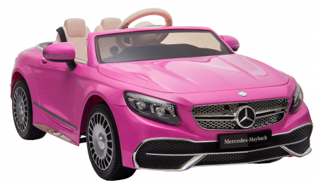 Masinuta electrica Premier Mercedes-Maybach S650 Cabriolet, 12V, roti cauciuc EVA, scaun piele ecologica, roz [9]