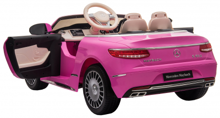Masinuta electrica Premier Mercedes-Maybach S650 Cabriolet, 12V, roti cauciuc EVA, scaun piele ecologica, roz [12]
