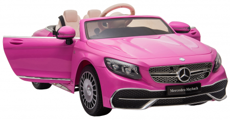Masinuta electrica Premier Mercedes-Maybach S650 Cabriolet, 12V, roti cauciuc EVA, scaun piele ecologica, roz [16]