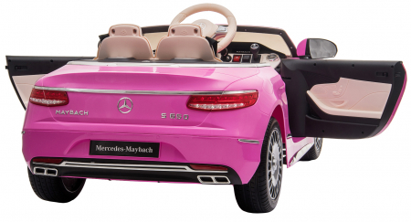 Masinuta electrica Premier Mercedes-Maybach S650 Cabriolet, 12V, roti cauciuc EVA, scaun piele ecologica, roz [15]