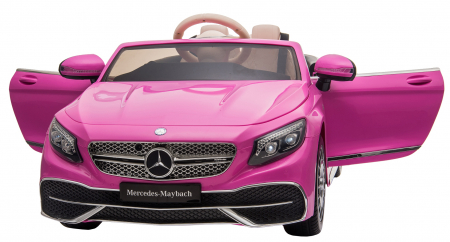 Masinuta electrica Premier Mercedes-Maybach S650 Cabriolet, 12V, roti cauciuc EVA, scaun piele ecologica, roz [11]