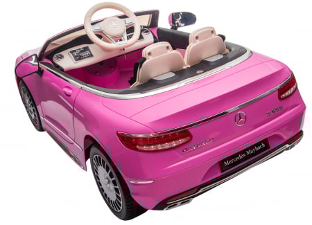 Masinuta electrica Premier Mercedes-Maybach S650 Cabriolet, 12V, roti cauciuc EVA, scaun piele ecologica, roz [2]