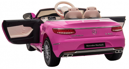 Masinuta electrica Premier Mercedes-Maybach S650 Cabriolet, 12V, roti cauciuc EVA, scaun piele ecologica, roz [13]